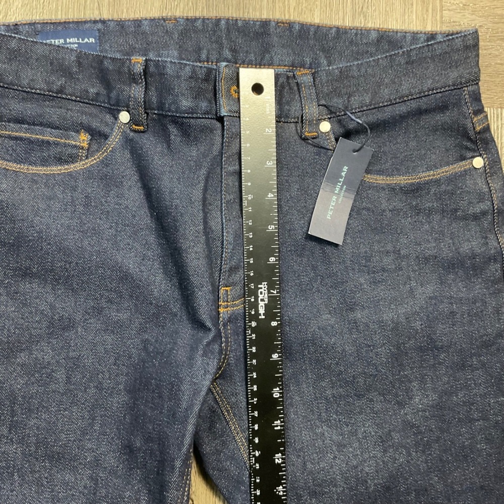 NWT Peter Millar Collection Japan Selvedge Jeans Mens 32x35 Dark Wash Classic - Picture 12 of 12